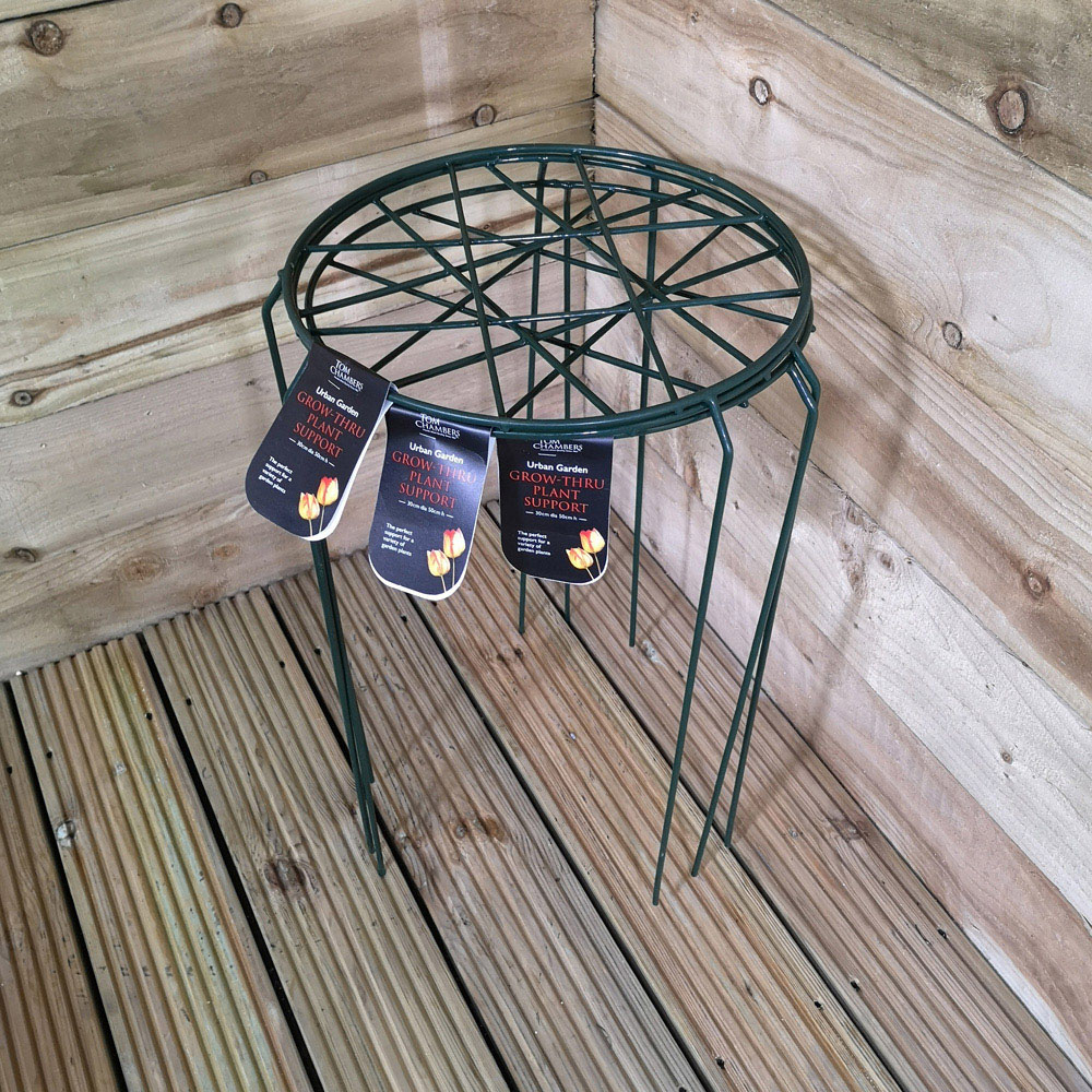 Tom Chambers Herbaceous Heavy Duty Dark Green Metal Steel Plant Support 50cm x 30cm 3 Pack Image 5