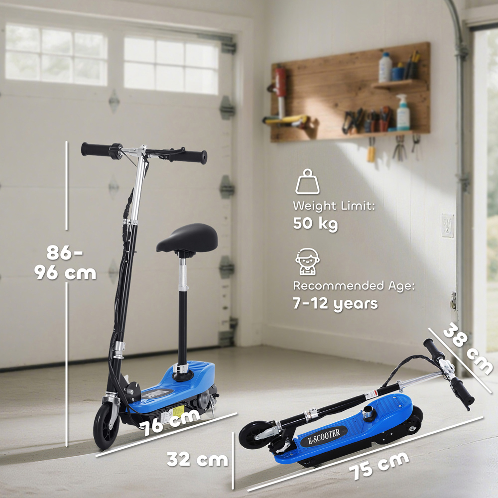 Tommy Toys Blue Foldable Powered Kick Scooter 120W Image 9