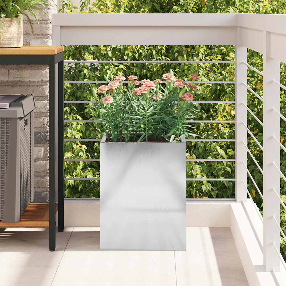 vidaXL Silver Garden Planter 40 x 32 x 32cm Image 4