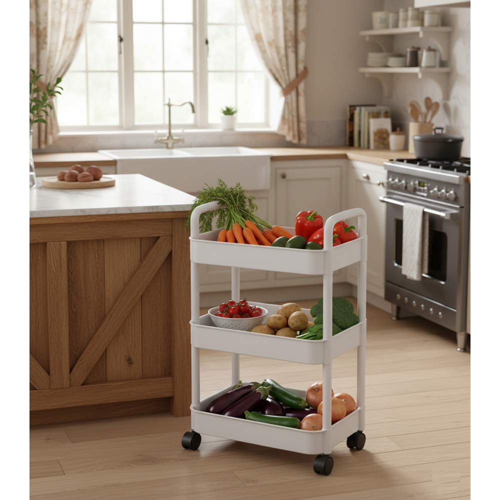 Avilo 3-Tier Multipurpose Rolling Trolley Image 3