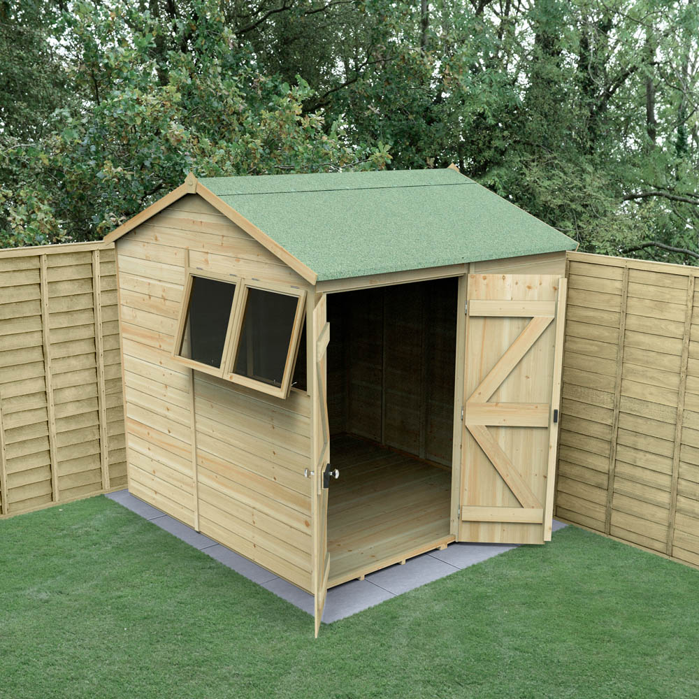 Forest Garden Timberdale 7 x 7ft 2 Opening Reverse Apex Garden Shed Image 2