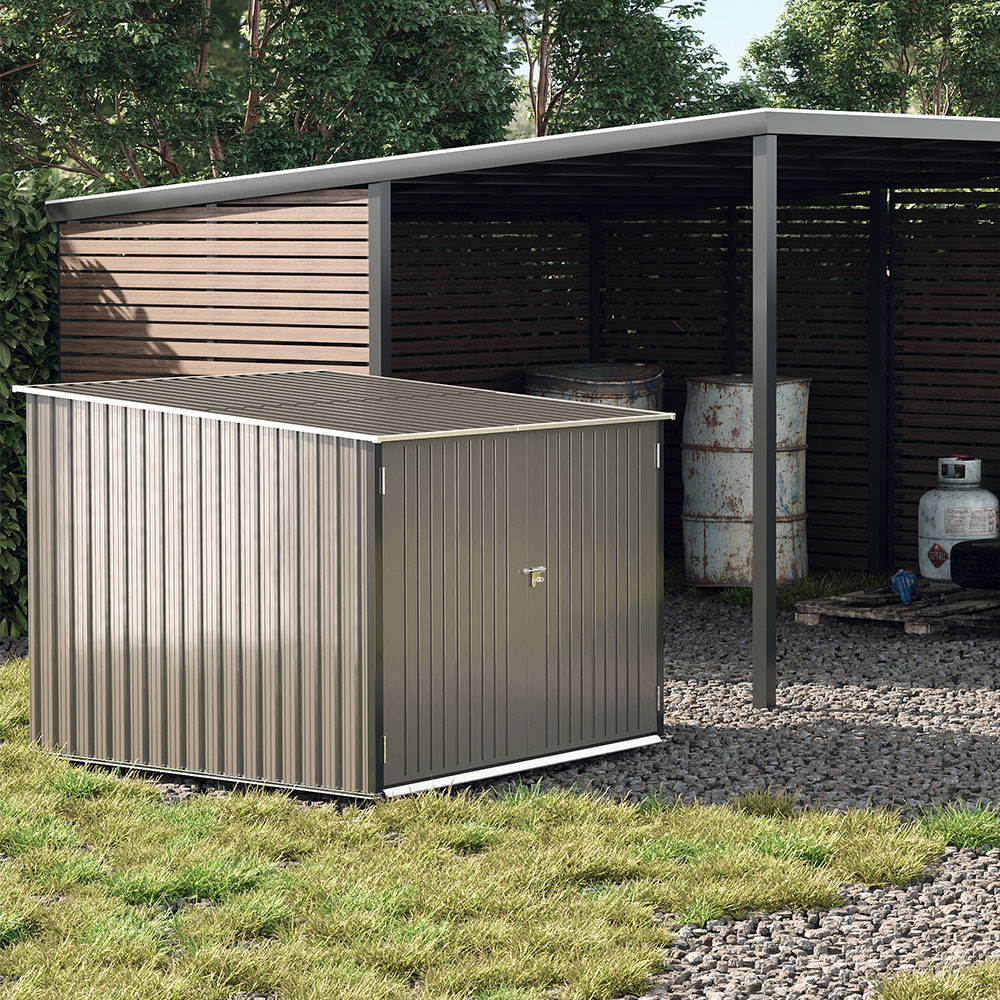 Living and Home 6.7 x 6.4ft Grey Lockable Bike Metal Storage Shed Image 6