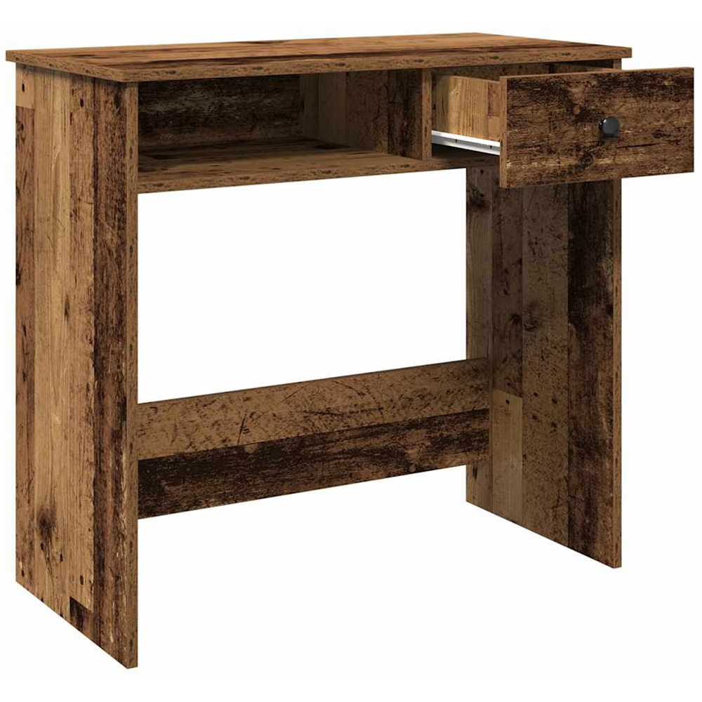 vidaXL Single Drawer Single Shelf Computer Desk Old Wood Effect Image 4