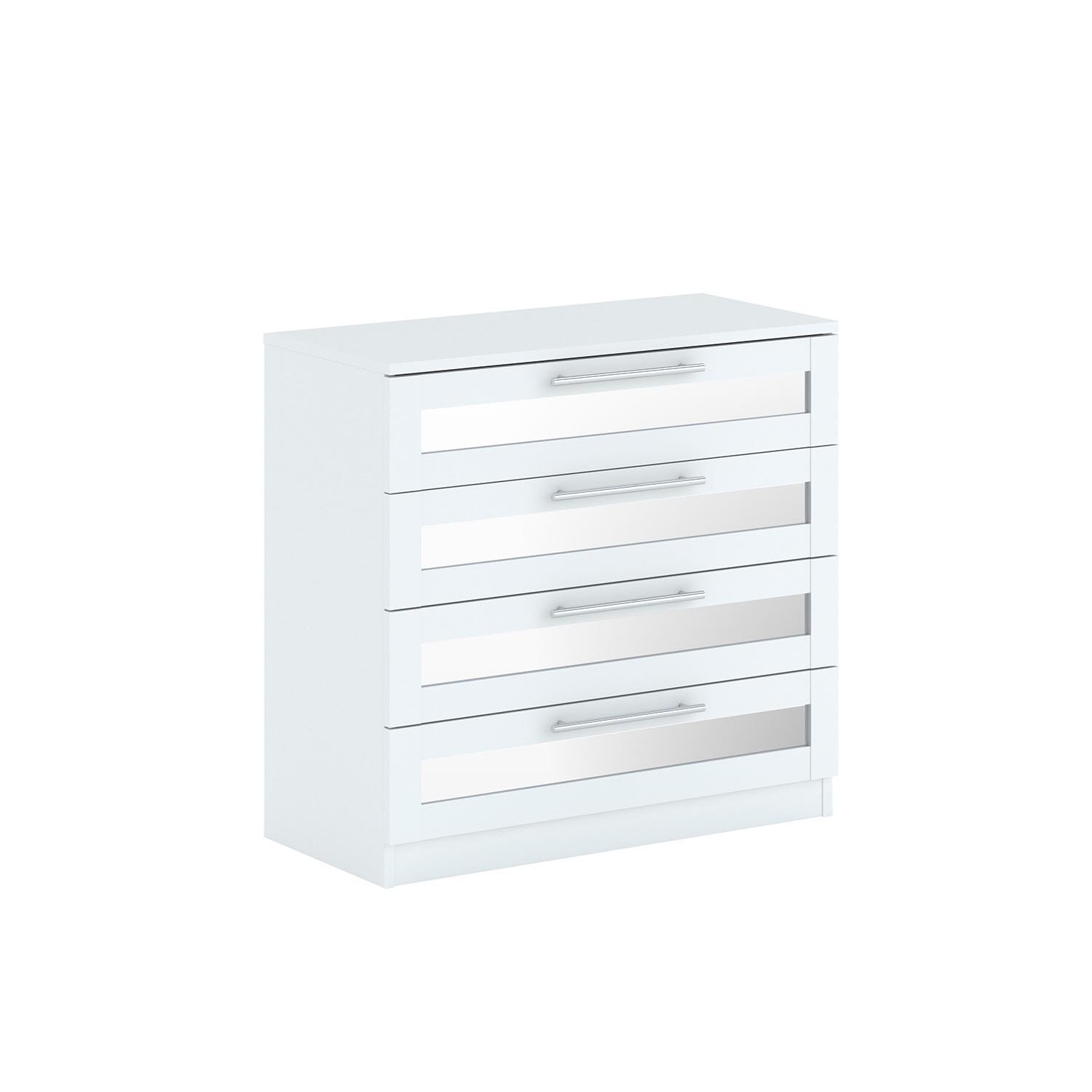 Finley 4 Drawer White Mirrored Chest of Drawers Image 3
