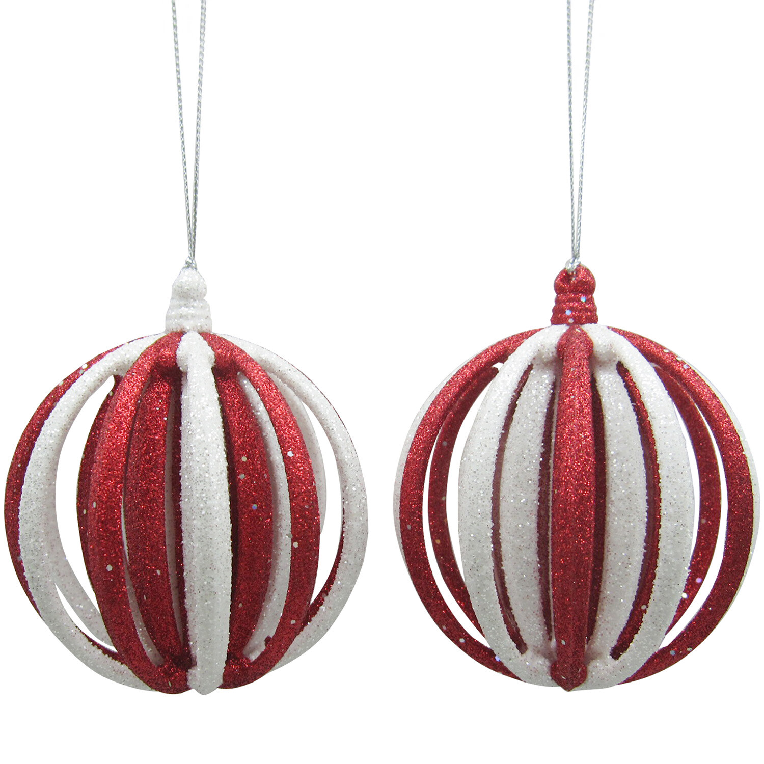 Glitter Bauble Red and White - Red & White Image