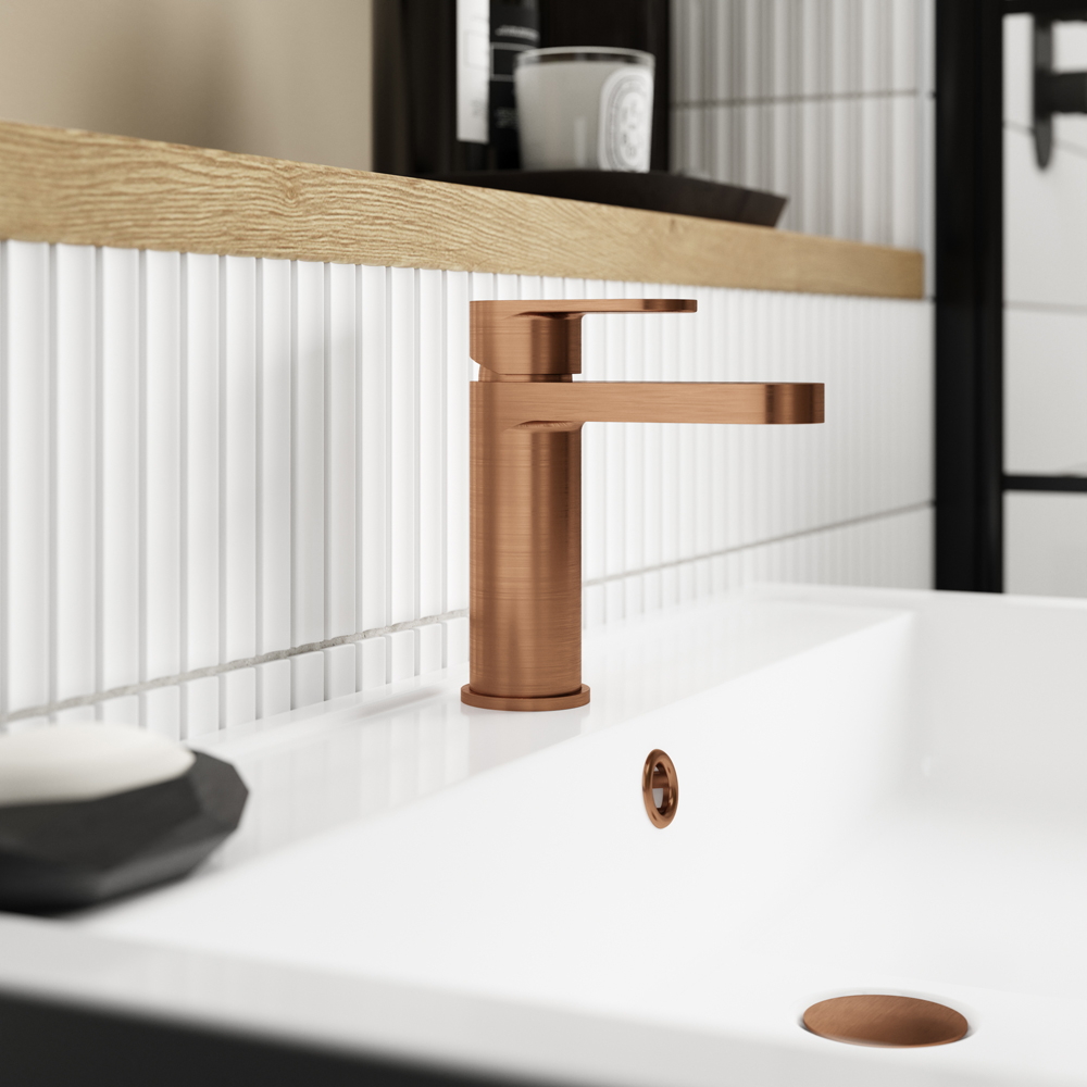 nuie Brushed Bronze Mono Basin Mixer Image 2