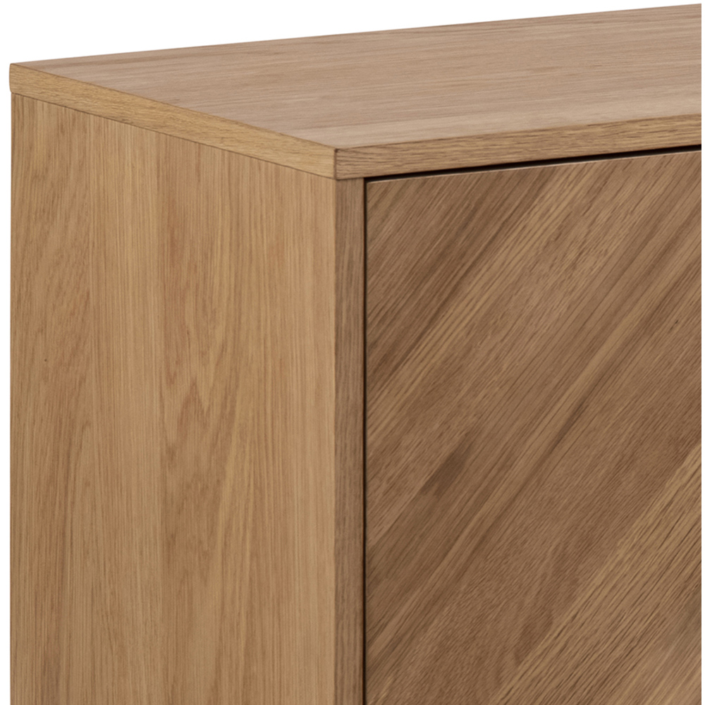 Florence Brighton 3 Door Oak Herringbone Effect Sideboard Image 7