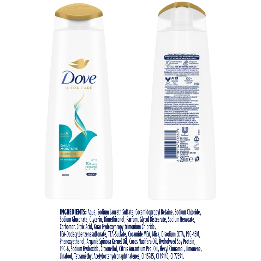Dove Nutritive Solutions Daily Moisture Dry Hair Shampoo 250ml 3 Pack Image 6