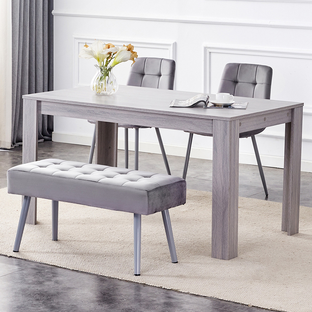 Kosy Koala 4 Seater Dining Set with Bench Grey Velvet Image 1
