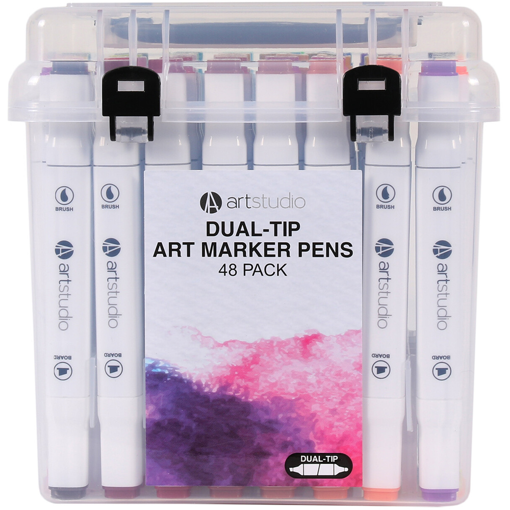 Art Studio Dual Tip Art Marker Pens 48 Pack Image 1
