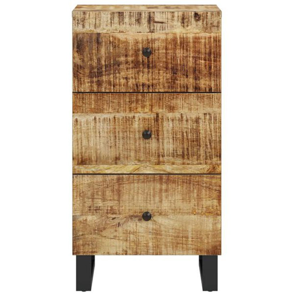 vidaXL 3 Drawer Brown Solid Mango Wood Sideboard Image 3