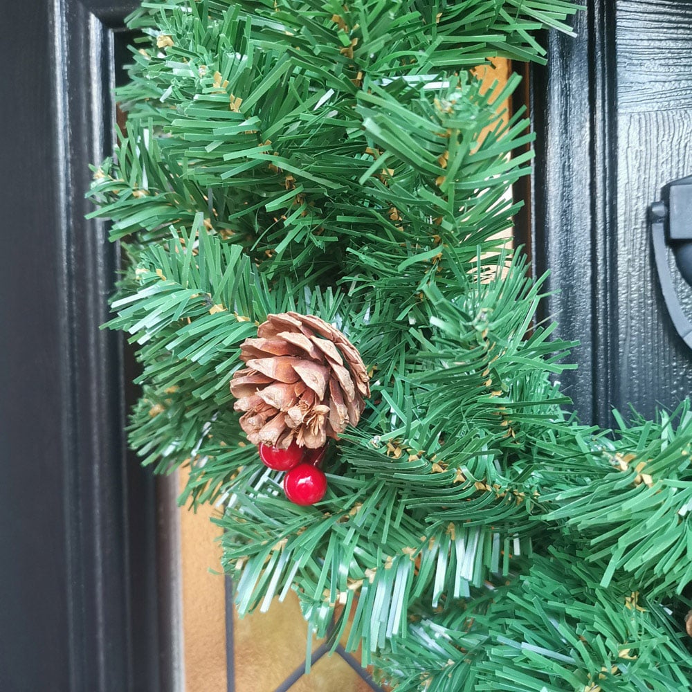 Premier Christmas Wreath with Festive Berry and Pinecones 50cm Image 5