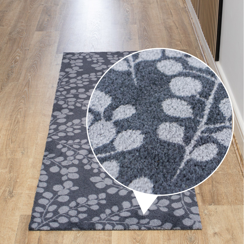 JVL Mega Grey Branches Latex Backed Door Mat and Runner Set Image 7