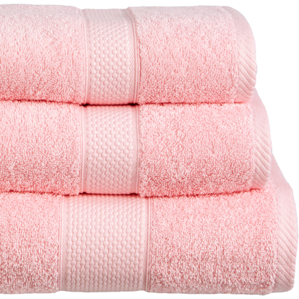 Imperial Ringspun Combed Cotton Pink Turkish Guest Towel 2 Pack Image 2