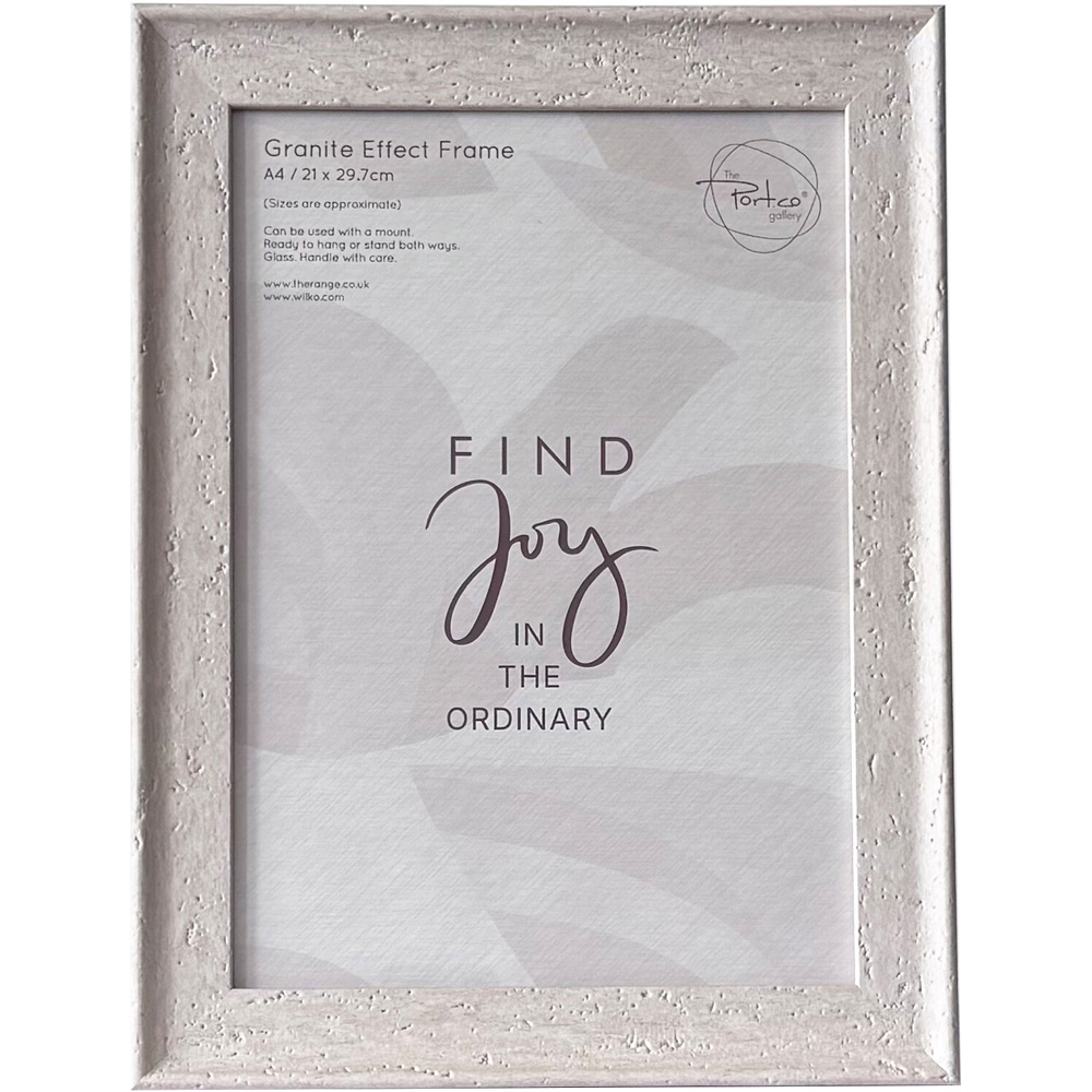 Granite Effect Photo Frame Light Grey A4 Image 1