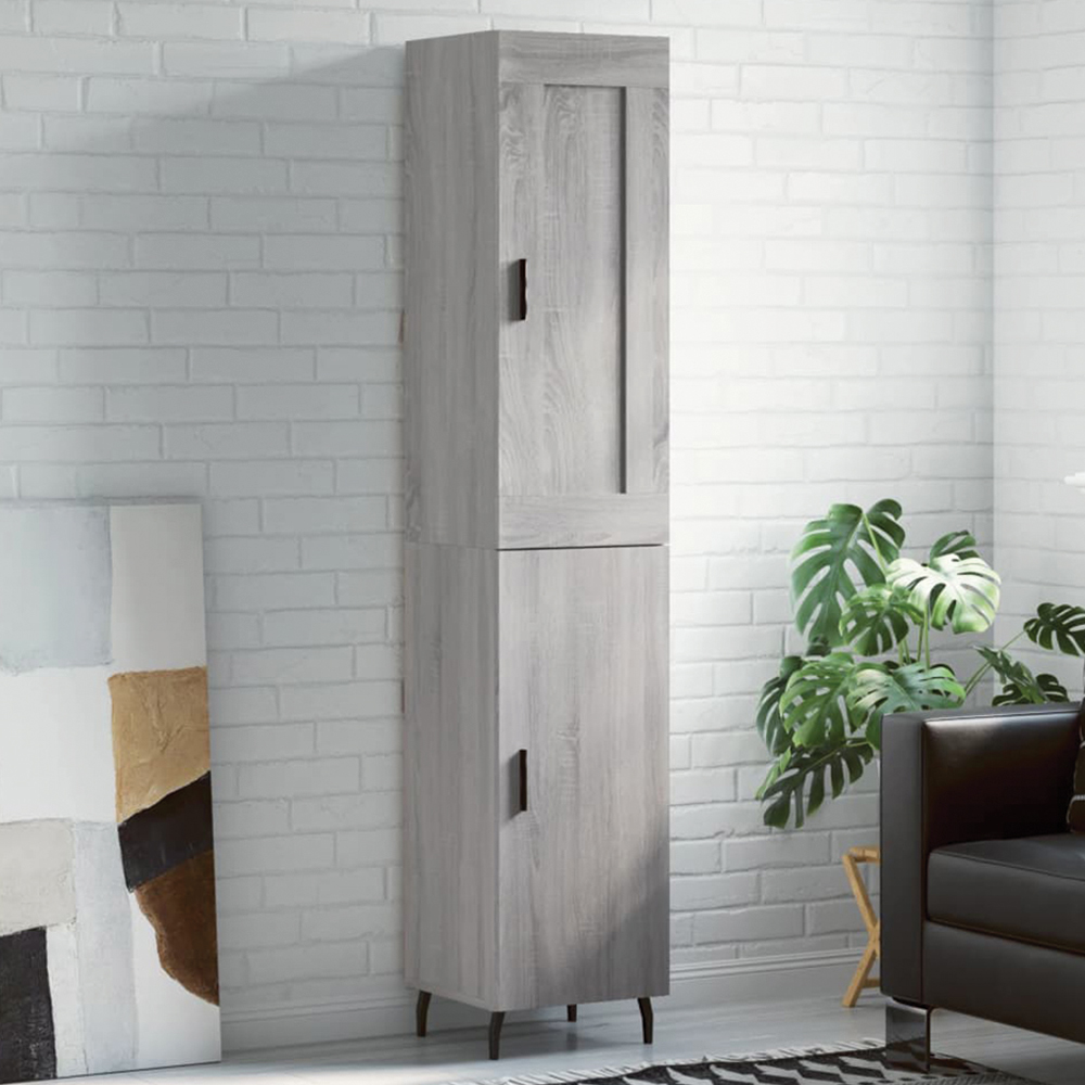 vidaXL 2 Door Grey Sonoma Highboard Image 1