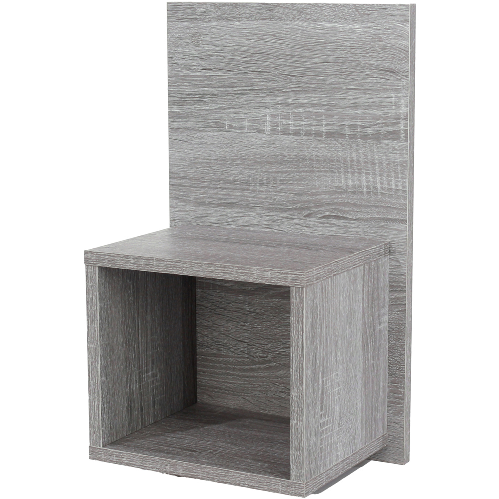 Core Products Kelly Single Shelf Grey Oak Effect Wall-Mounted Open Bedside Table Set of 2 Image 2