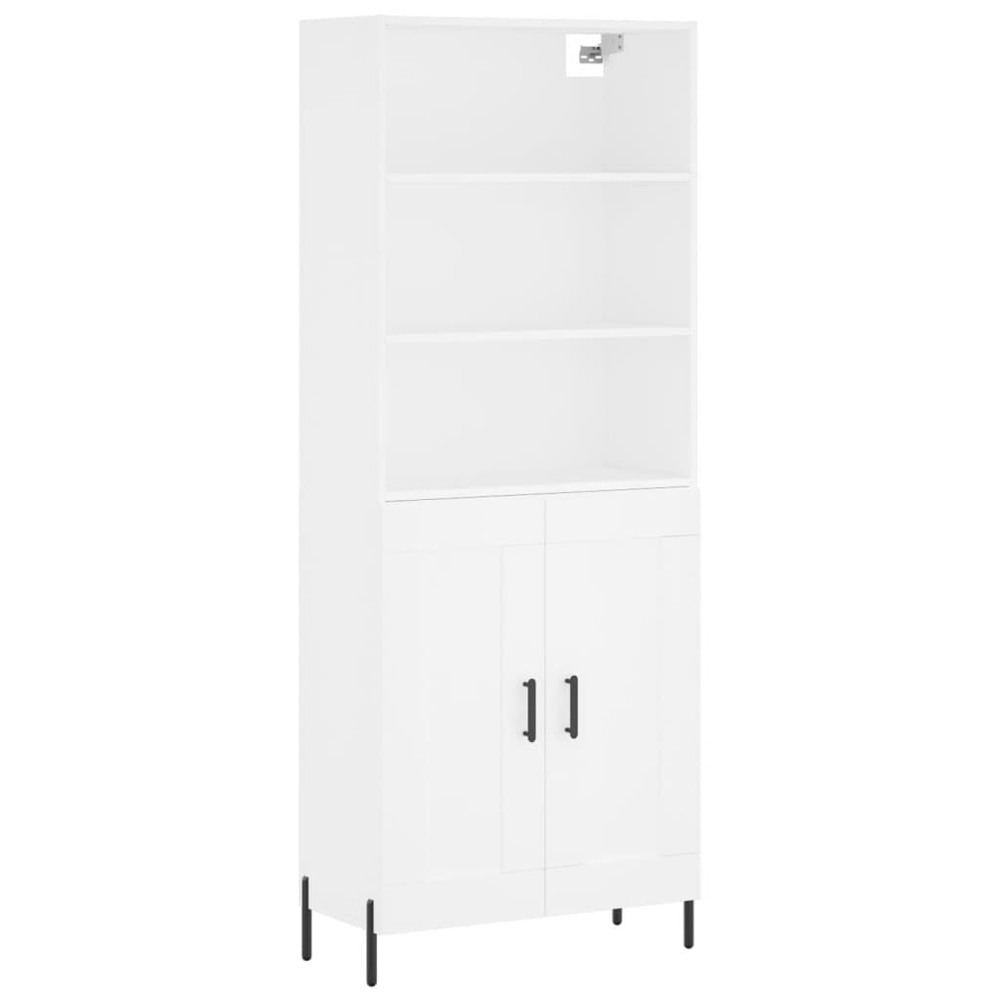 vidaXL 2 Door 3 Shelf White Highboard Image 2