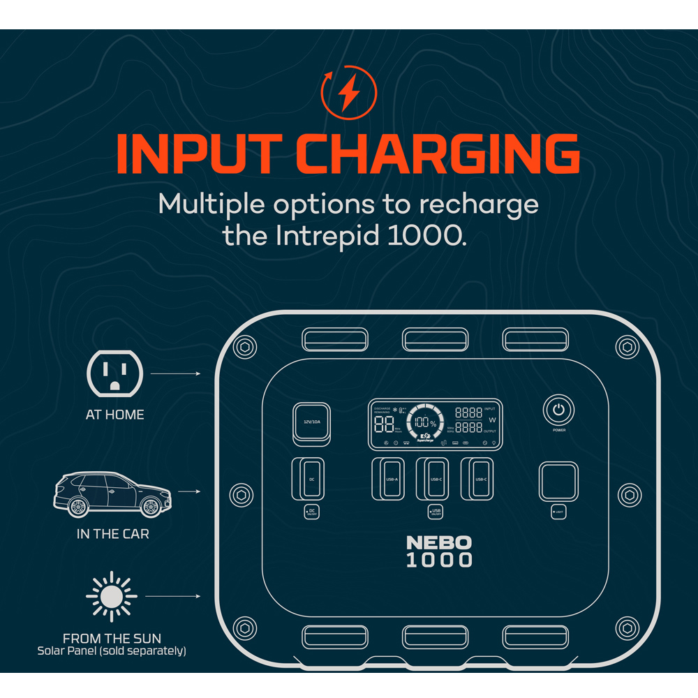 Nebo Intrepid 1000 LFP Rugged Portable Power Station with AC Outlets 960Wh Image 8