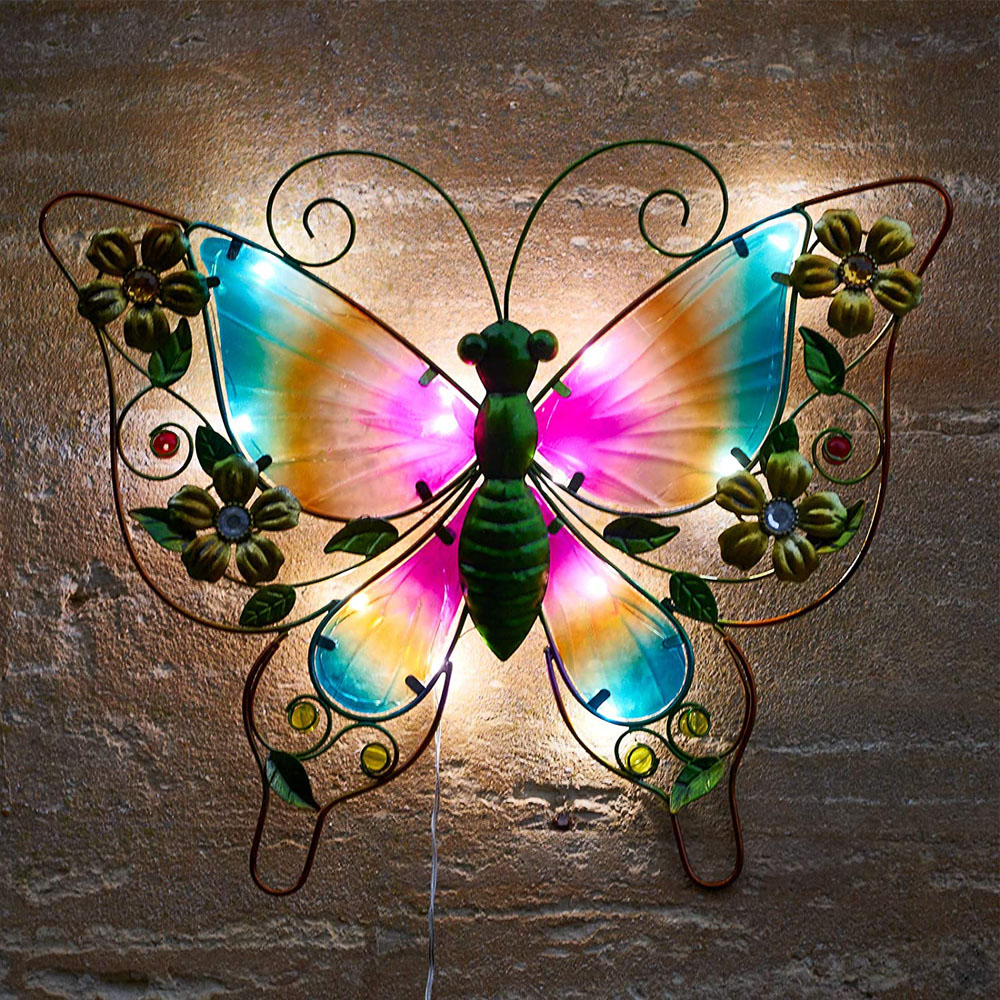 wilko Butterfly Wall Art Solar Wall Light Image 3