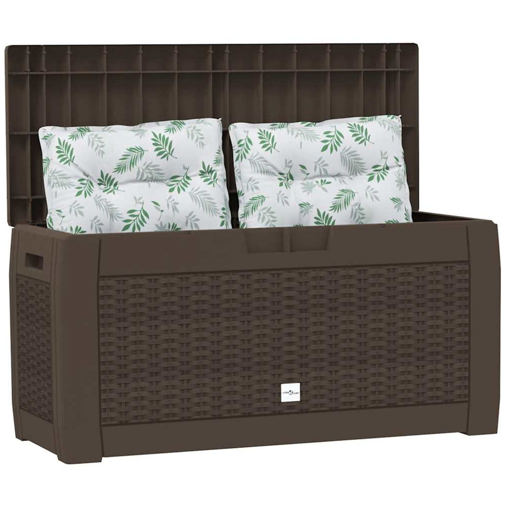 vidaXL 310L Brown Polypropylene Garden Storage Box Image 2