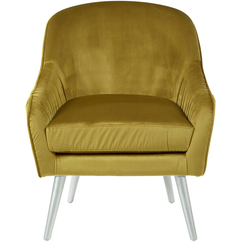 Premier Housewares Louxor Silver and Mustard Velvet Armchair Image 5