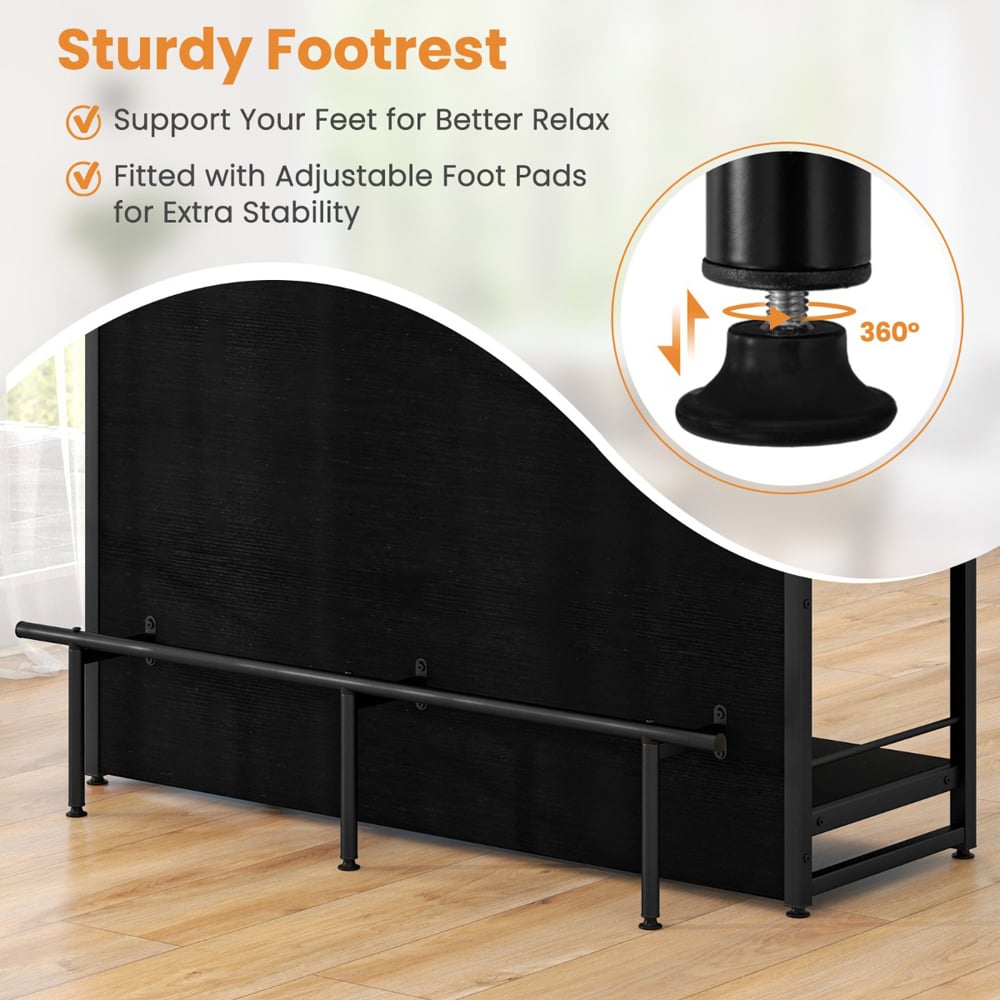 Costway 3 Shelf Black Industrial Home Bar Unit Image 6