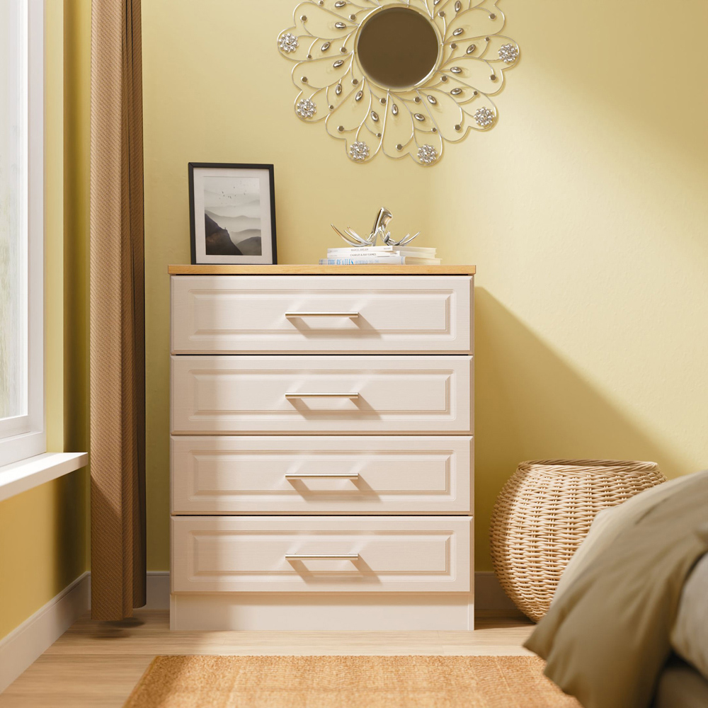 Crowndale Kent 4 Drawer Kashmir Ash and Modern Oak Chest of Drawers Ready Assembled Image 7