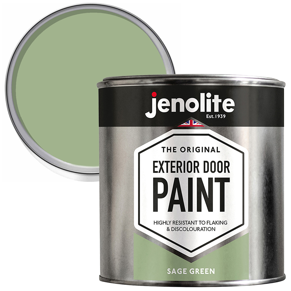 Jenolite Exterior Door Paint Sage Green 1L Image 1
