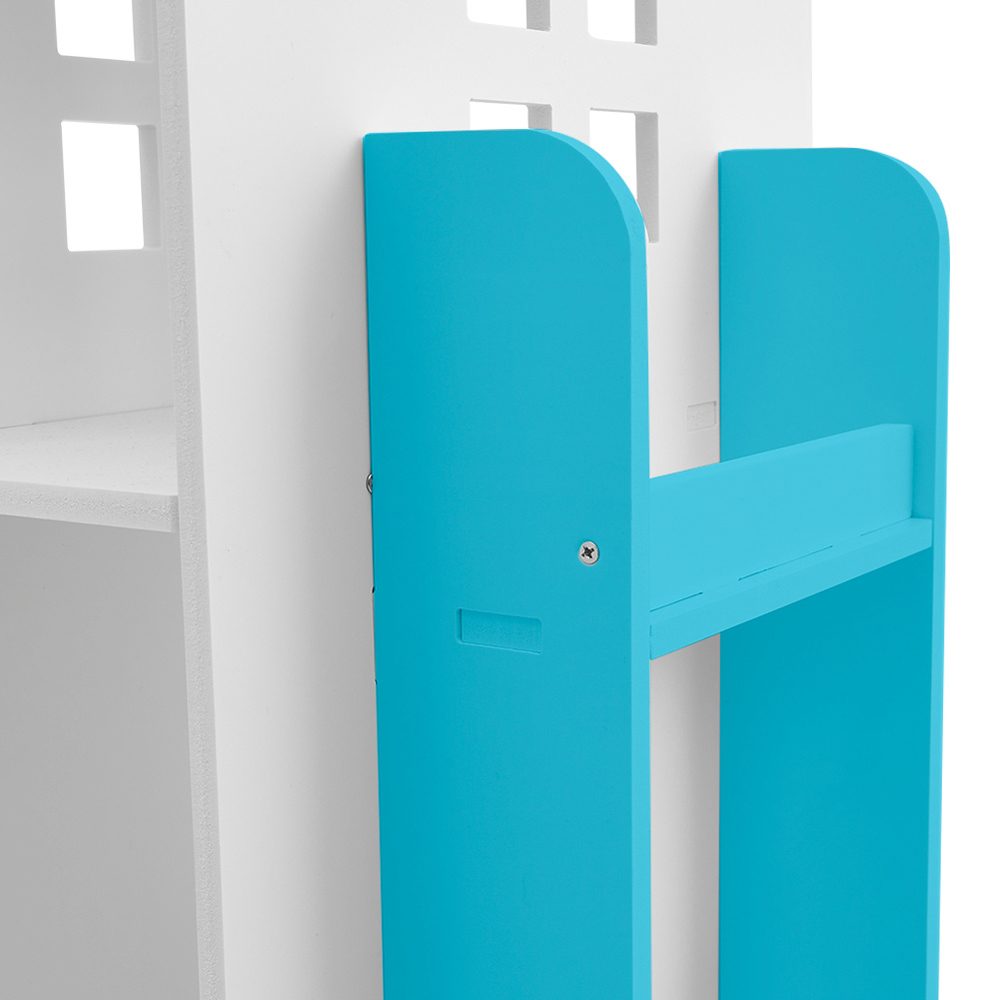 H&O Direct Blue Rotating House Frame Bookshelf Image 3