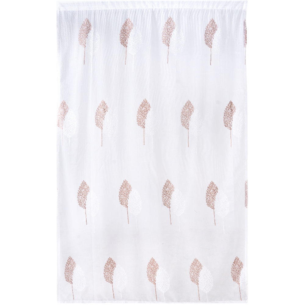 Living and Home Semi-Sheer Embroidered Leaf Curtains 130 x 180cm Image 2