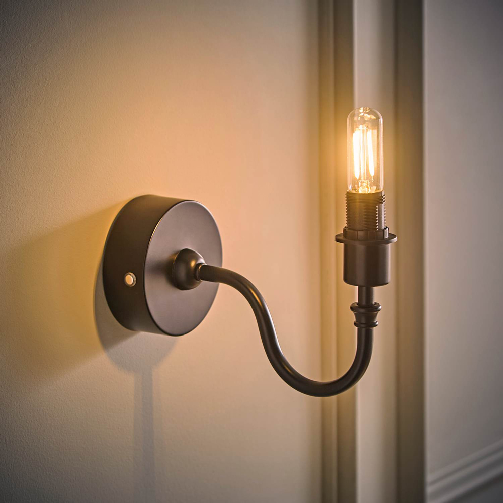 ValueLights Lowe Matte Black Metal Portable Rechargeable Wall Light Base with Bulb Image 2