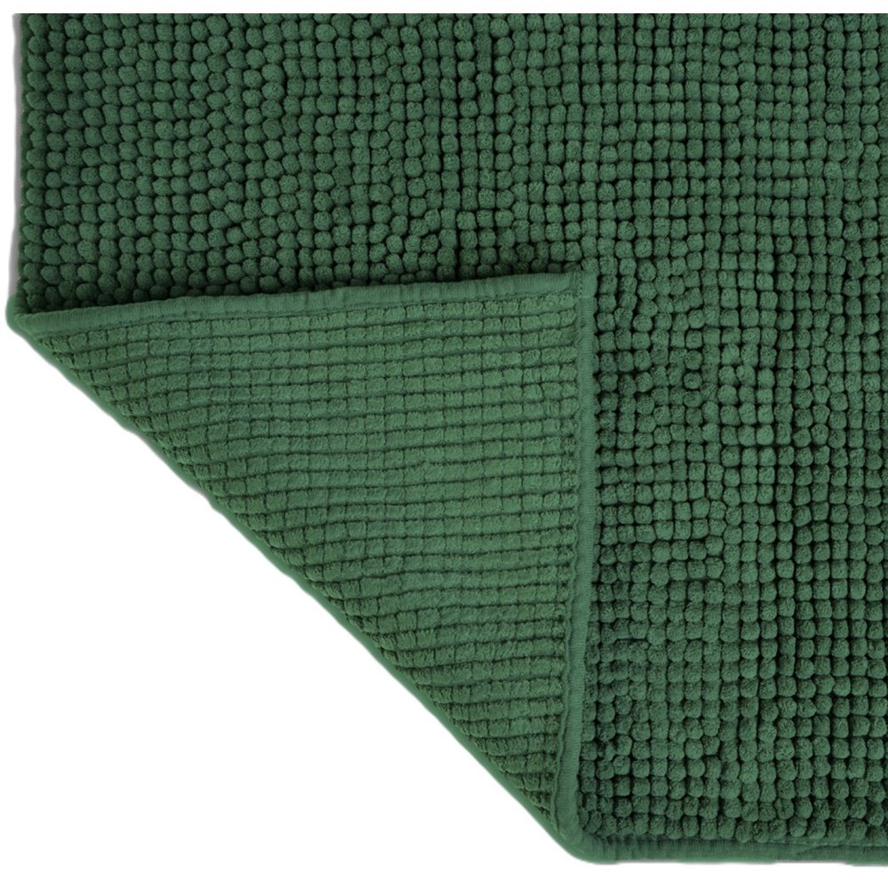 Allure Bath Fashions Dark Green Chenille Microfibre Supersoft Non-Slip Bobble Bath Mat 60 x 90cm Image 3