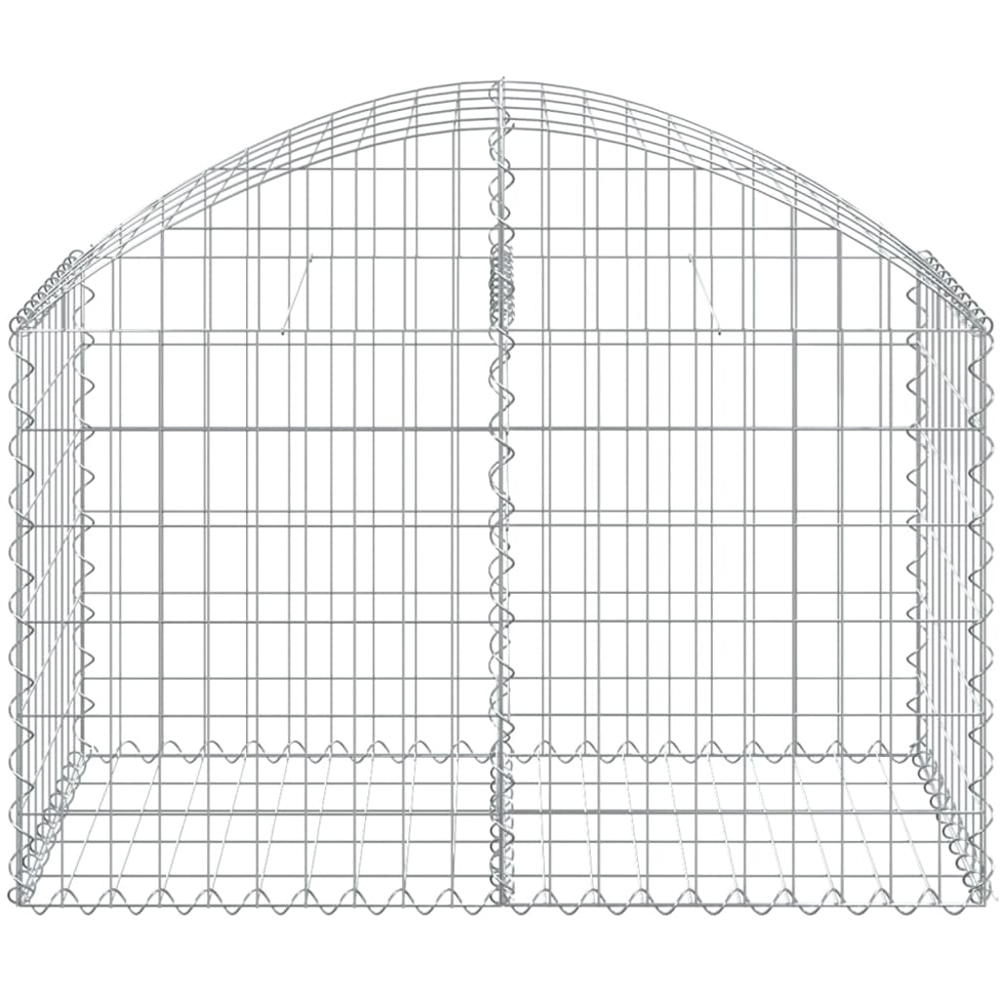 vidaXL Silver Galvanised Iron Arched Gabion Basket 100 x 50 x 60/80cm Image 2