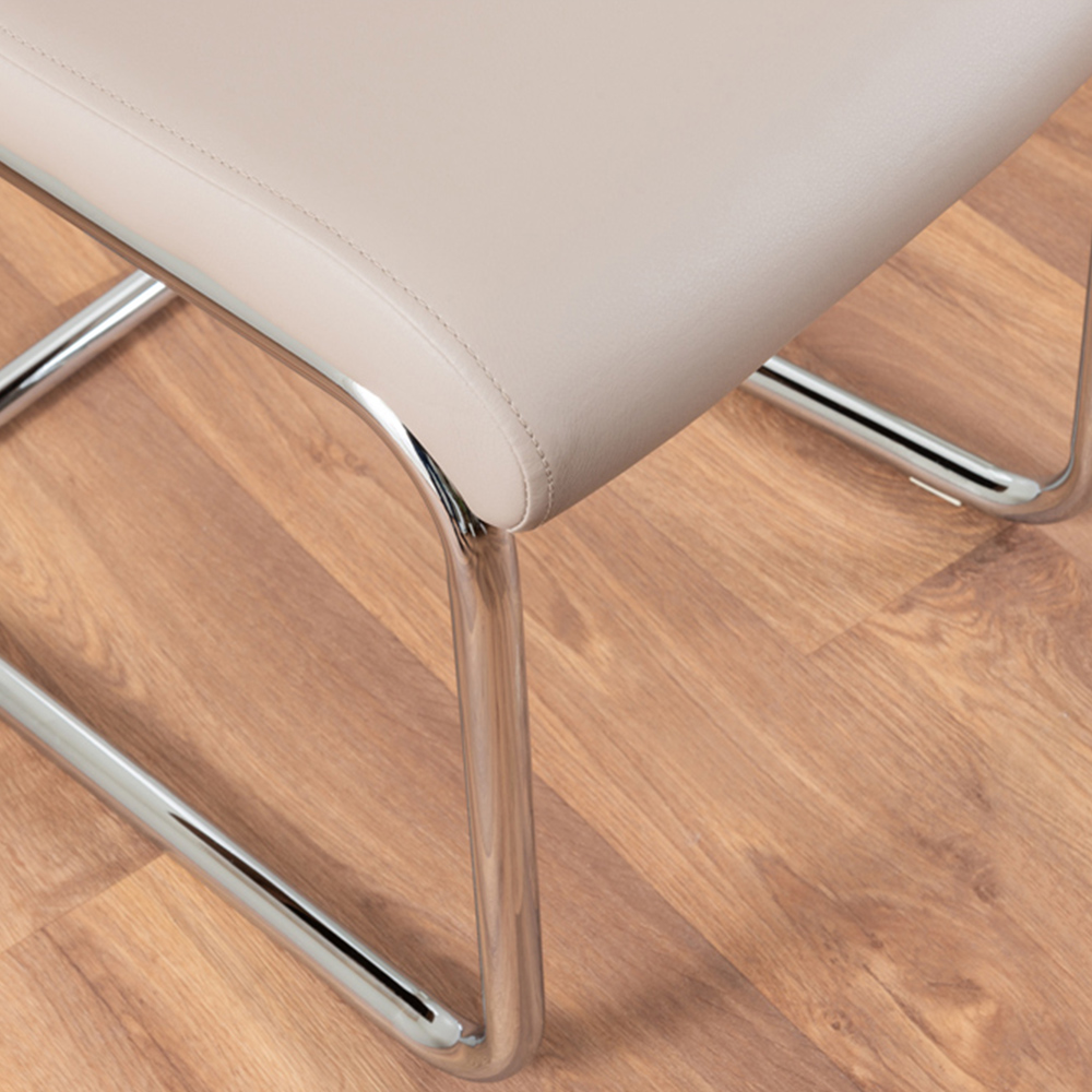 Furniturebox Copeland Fontana Marble Effect 2 Seater Dining Set White Cappuccino and Chrome Image 8