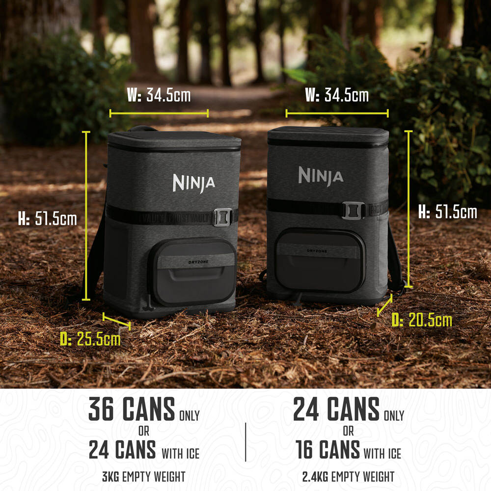 Ninja FrostVault Go 36 Can Charcoal Grey Cooler Backpack 23L Image 9