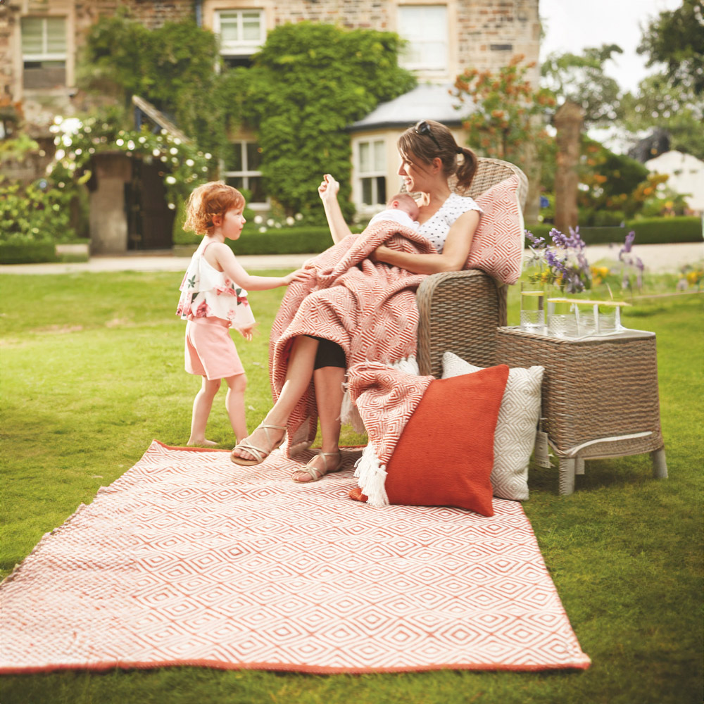 Hug Rug Rust Diamond Woven Rug 80 x 150cm Image 2