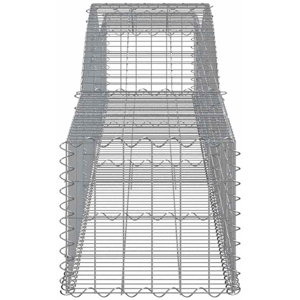 vidaXL Silver Galvanised Iron Arched Gabion Basket 400 x 50 x 40/60cm 2 Pack Image 3
