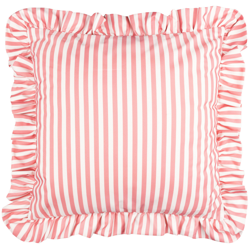 Wylder Nature Millie Pink Ruffle Stripe Cushion 50 x 50cm Image 1