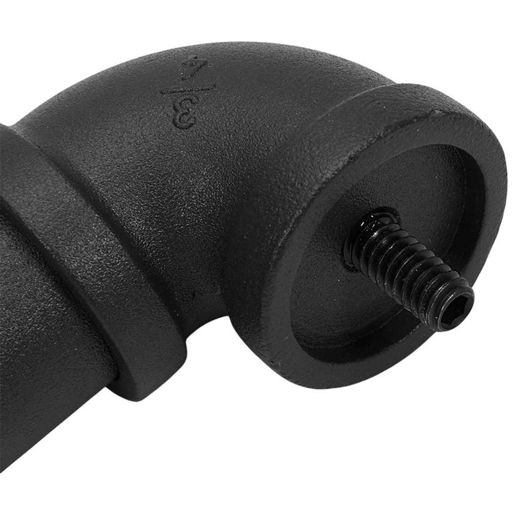 Living and Home 122-213cm Matte Black Telescopic Curtain Pole with Elbow Brackets Image 3