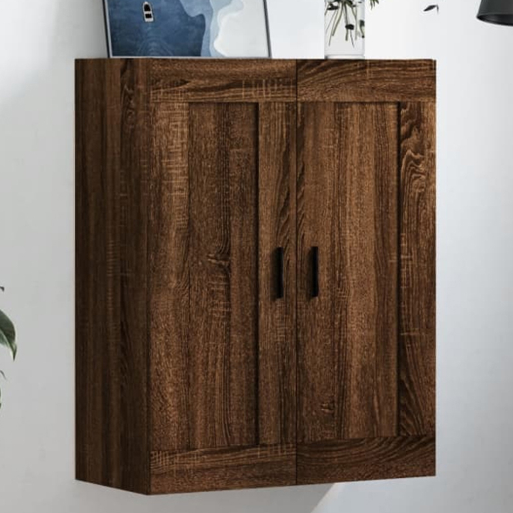 vidaXL 2 Door Brown Oak Wall Mounted Cabinet Image 1