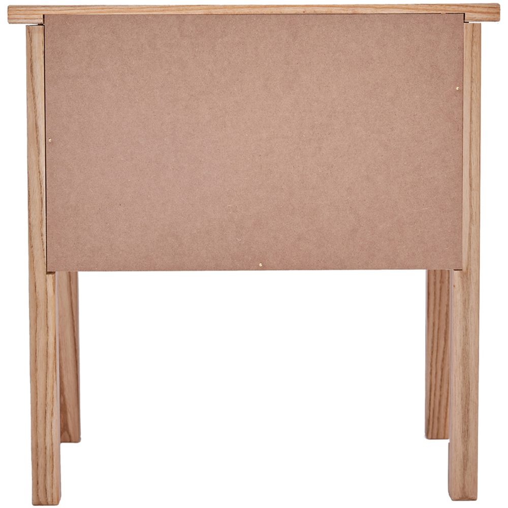 Montese 2 Drawer Light Wood Bedside Table with Ring Handle Image 6