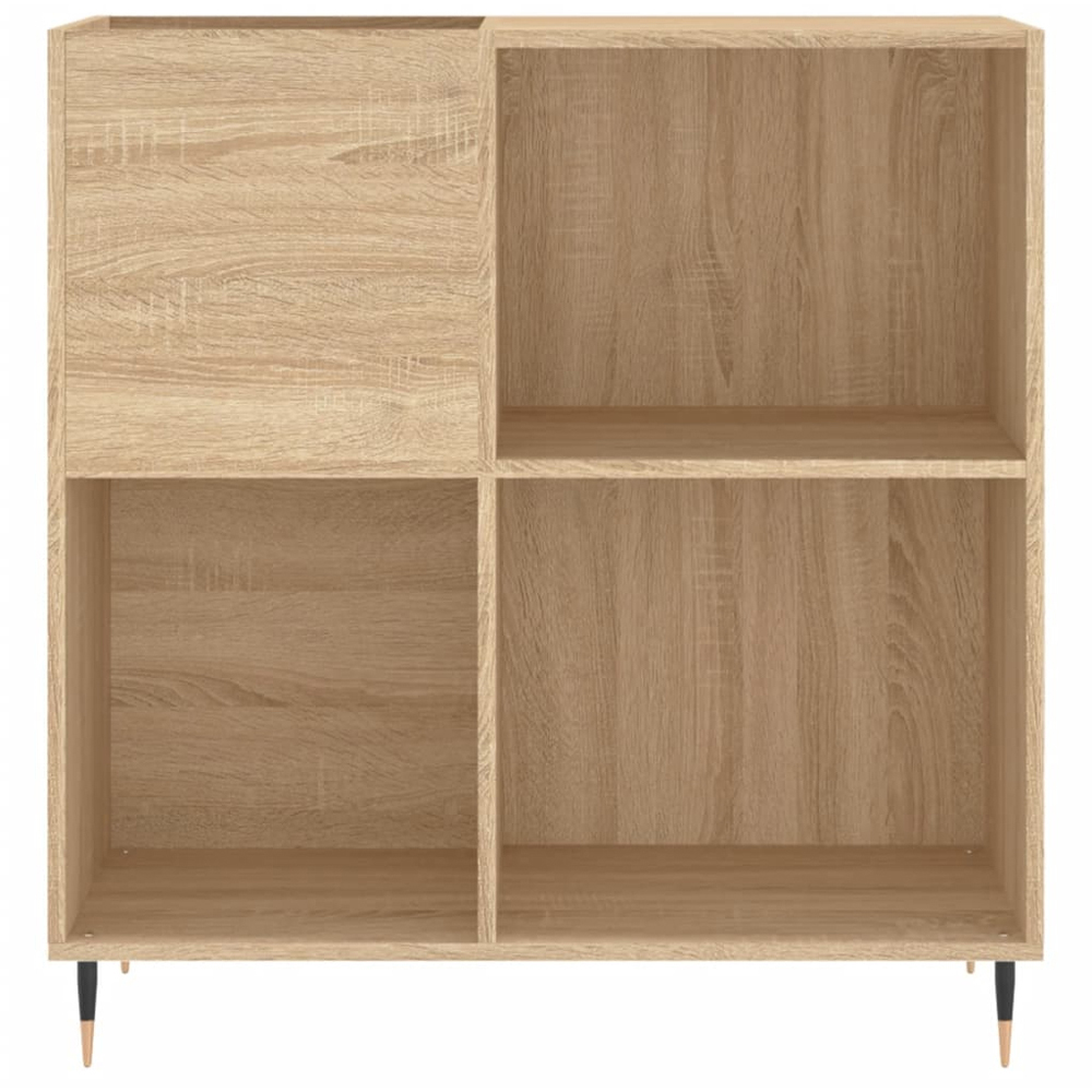 vidaXL 3 Shelf Sonoma Oak Square Record Cabinet Image 4