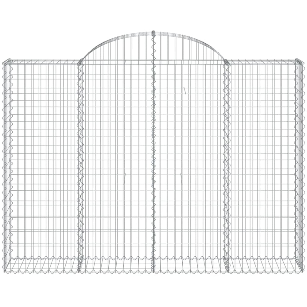 vidaXL Silver Galvanised Iron Arched Gabion Basket 200 x 30 x 140/160cm 6 Pack Image 2
