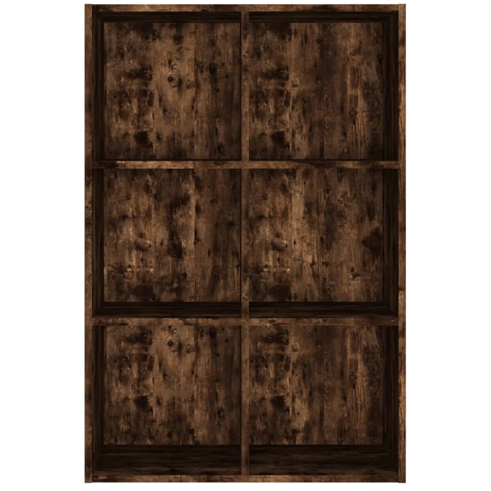 vidaXL 6 Shelf Smoked Oak Bookcase Image 6