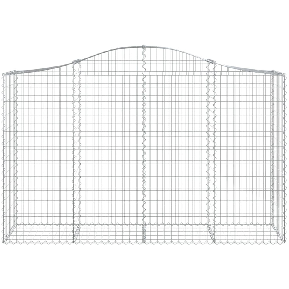vidaXL Silver Galvanised Iron Arched Gabion Basket 200 x 50 x 120/140cm 2 Pack Image 2