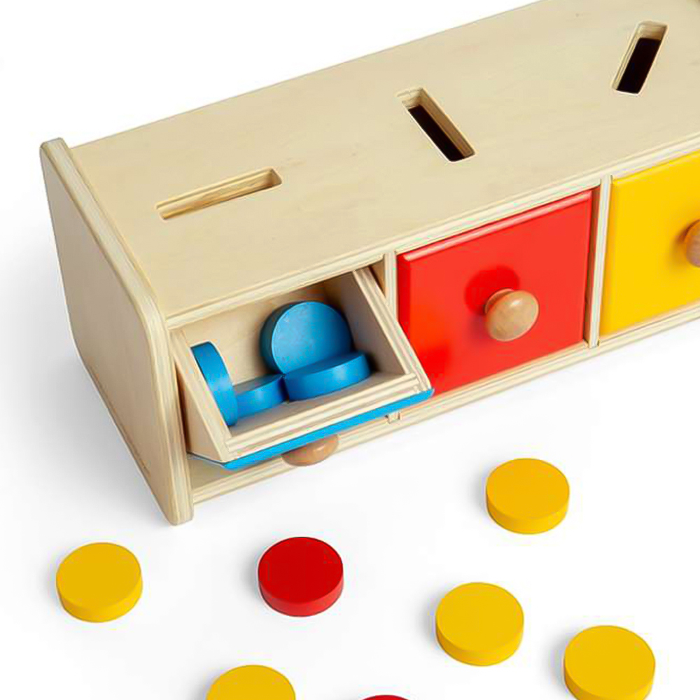 Bigjigs Toys Kids 16 Piece Wooden Token Montessori Colour Sorting Toy Image 6