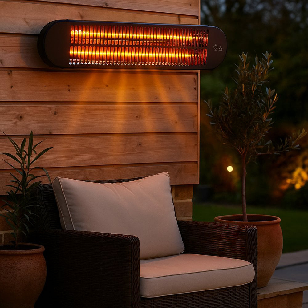 Jack Stonehouse Kindra Black Wall Mounted Radiant Halogen Patio Heater 2000W Image 2
