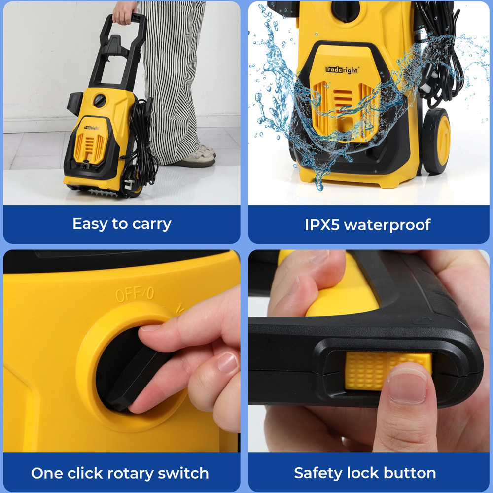 Traderight HW0290-UK 135 Bar High Power Portable Electric Car Pressure Washer with Accessories Image 7
