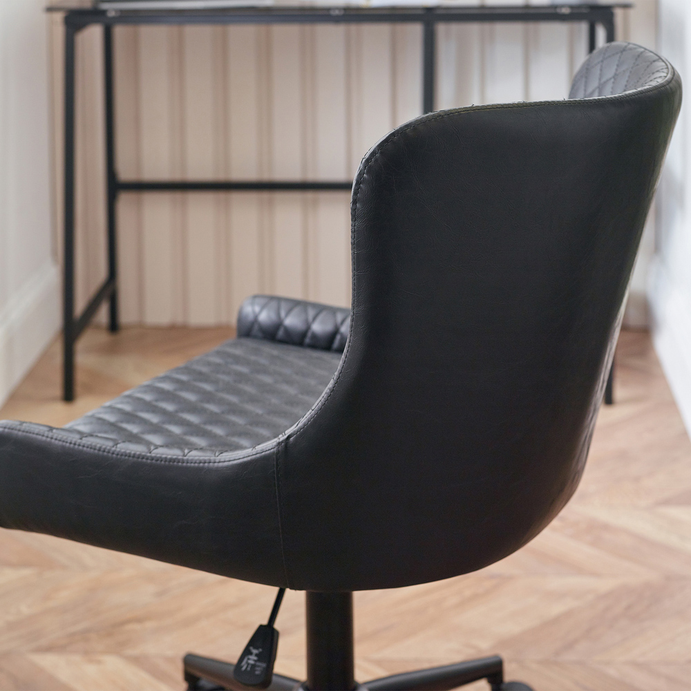 Julian Bowen Luxe Black Faux Leather Office Chair Image 6